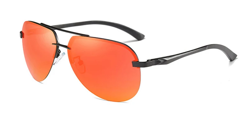 Aluminium UV400 Polarized Sunglasses Women Men luxury Brand driving mens sun galsses driving vintage oculos de sol goggles - Lenses Color: black-red