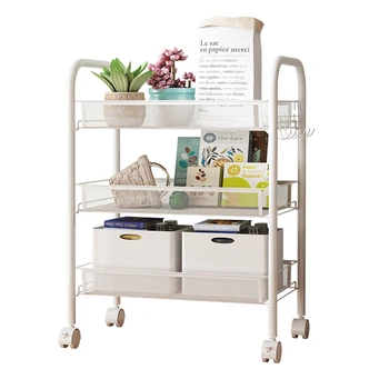 

Kitchen Shelf Storage Trolley Bedroom Floor Multi-layer Pulley Movable Balcony Shelf