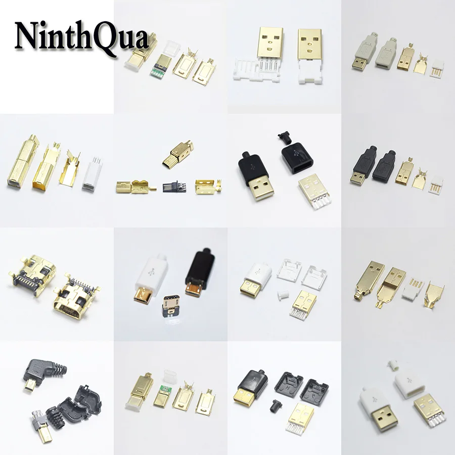 2 комплекта микро мини USB 4P 5P 8P Type C принтер штекер сварочные данные OTG интерфейс DIY кабель для передачи данных