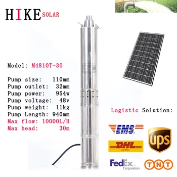 

Hike solar equipment 48V Centrifugal impeller pump of DC 4 Inch Borehole Submersible Deep Well Solar Pump Model: M4810T-30