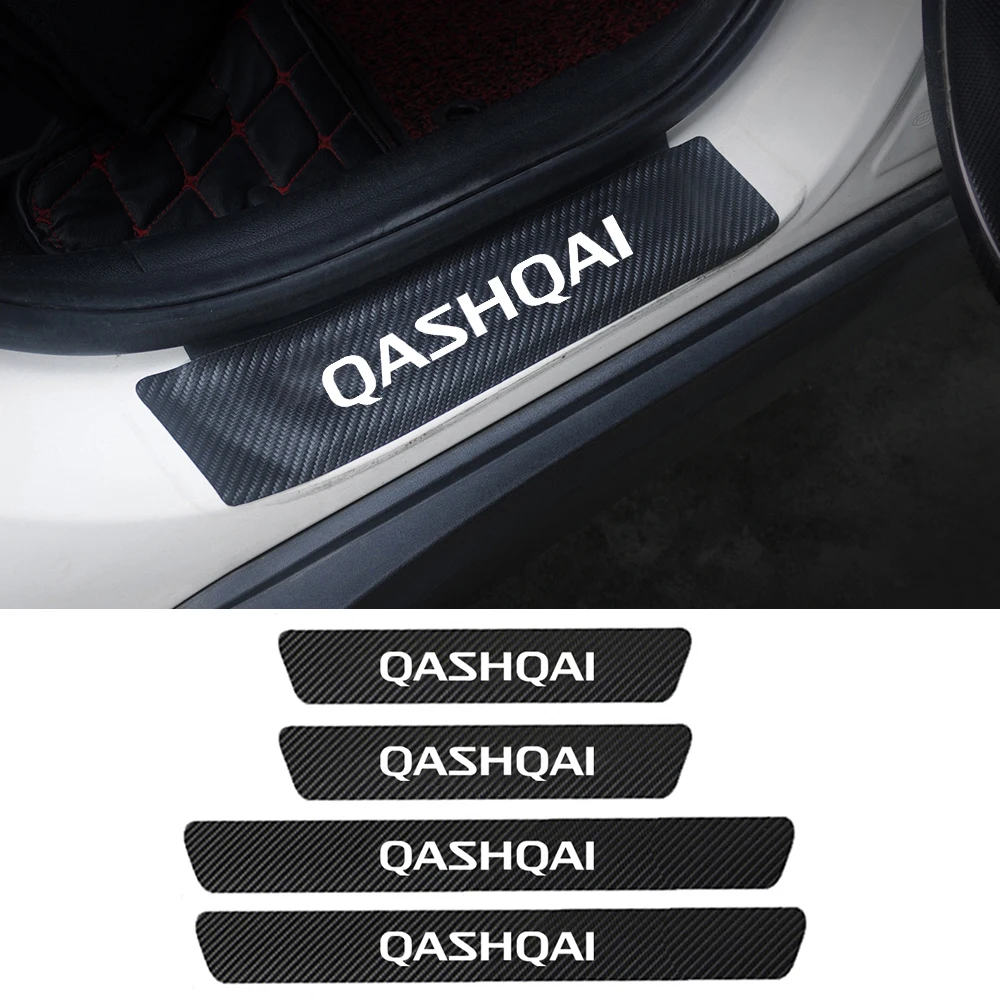 

4pcs for Nissan X-Trail X Trail T31 T32 Qashqai J10 J11 2007-2019 2020 Car Leather Door Sill Guard Protector Sticker Accessories