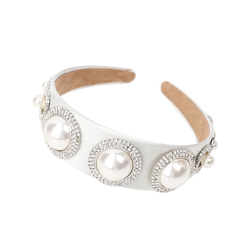

Jeweled Pearl Hairband Simple Diamond Hair Hoop Crystal And Pearl Women Hairbands Hair Accessories for Women