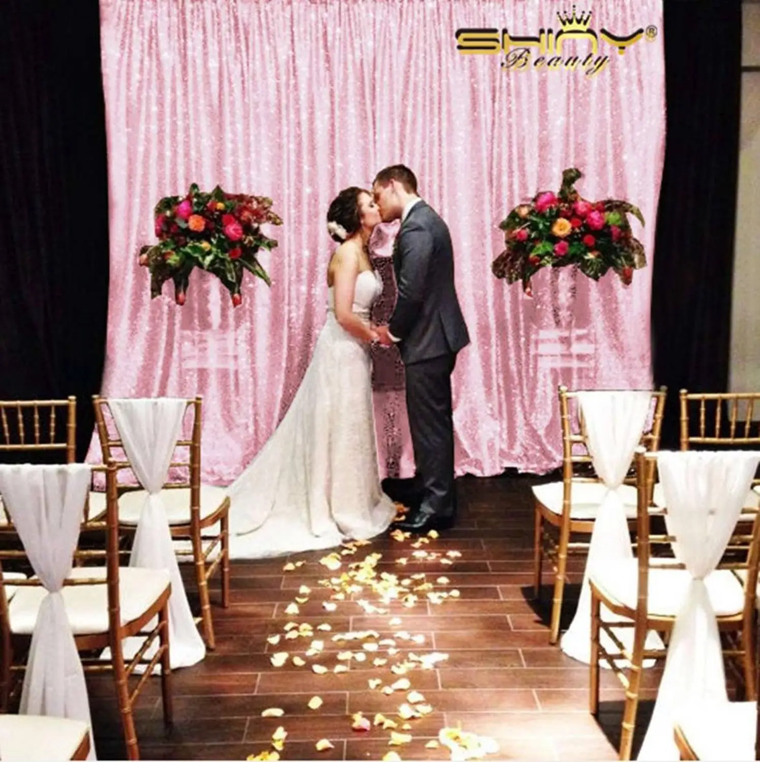 

Shinybauty Photo Backdrop Pink Backdrop Curtain Wedding Background Decoration Back Drop For Wedding-M190812
