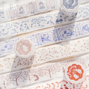 

Kawaii Moon Half Bay Series Washi Masking Tape Stickers Scrapbooking Stationery Decorative Long Strip Of Tape ZR1885
