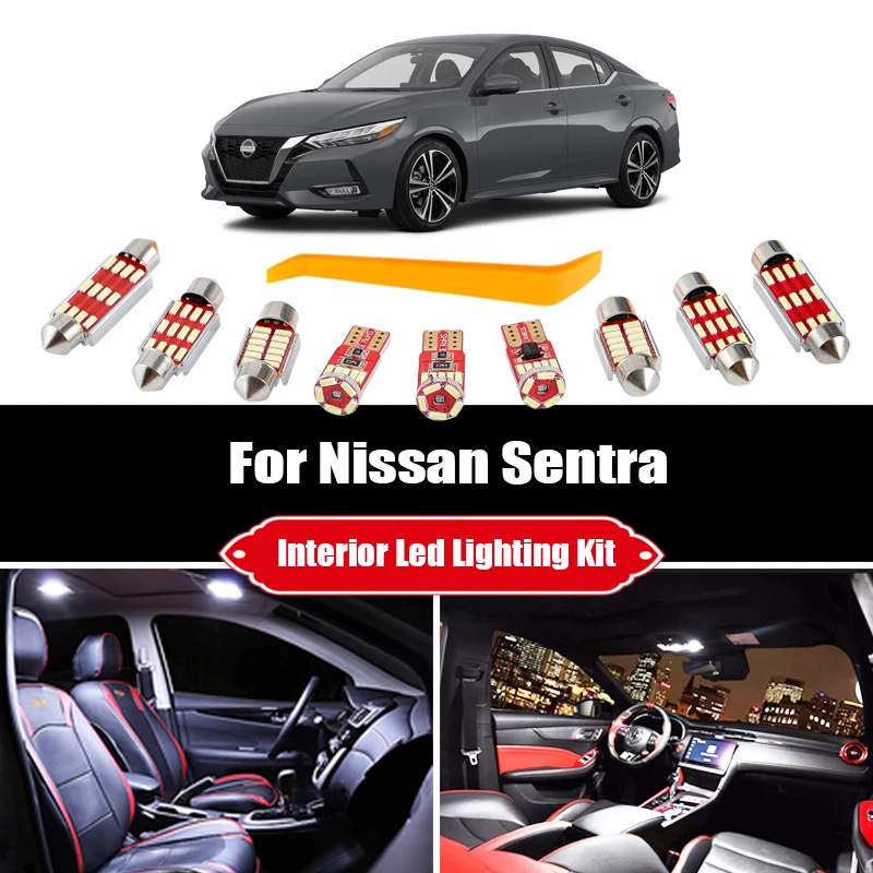 Paquete de luces LED para Interior de coche, luz de 8 para Sentra, mapa, techo, maletero, lámpara de matrícula, 2007 2012|Lámpara de señalización| - AliExpress