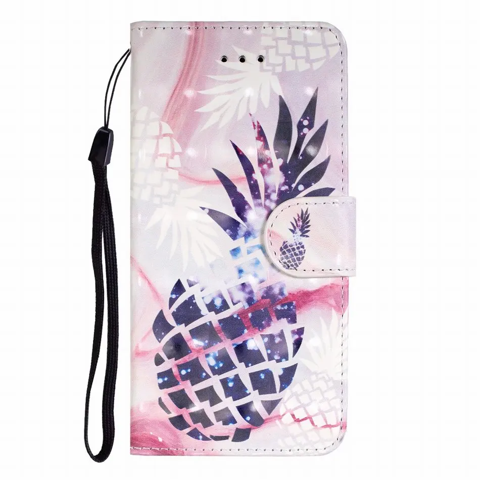 Purple Pineapple Роскошный телефонный флип-чехол для apple iPhone X XS XR 11 Pro Max 6 6S 7 8 Plus, чехол-подставка, окрашенный мужской женский кошелек E16F - Цвет: Purple Pineapple