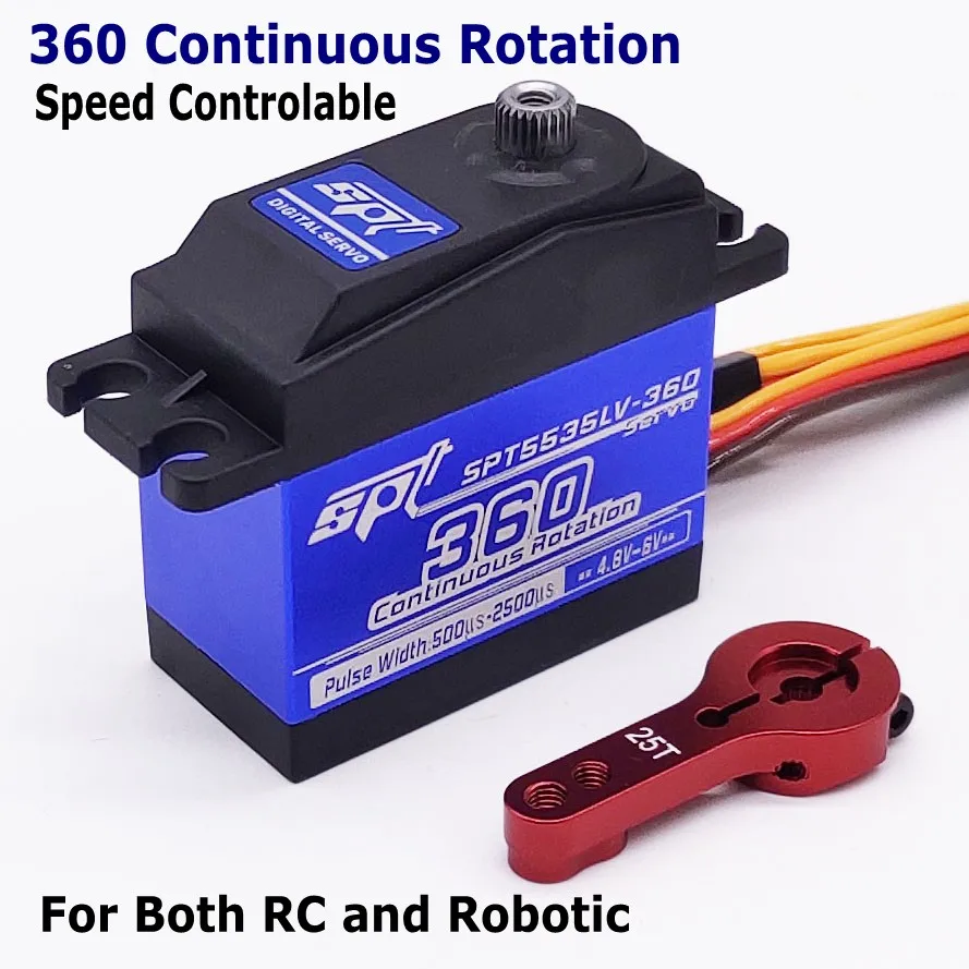 SPT5435LV SPT5535LV 35 кг большой крутящий момент цифровой стандартный сервопривод водонепроницаемый для 1:8 1:10 RC автомобиль альпинист самолет металлический чехол - Цвет: 35kg Angle 360