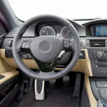 

Carbon Fiber Style Car Steering Wheel Decoration Cover Trim For BMW 3 Series E90 E92 E93 05-12 Car Accessories