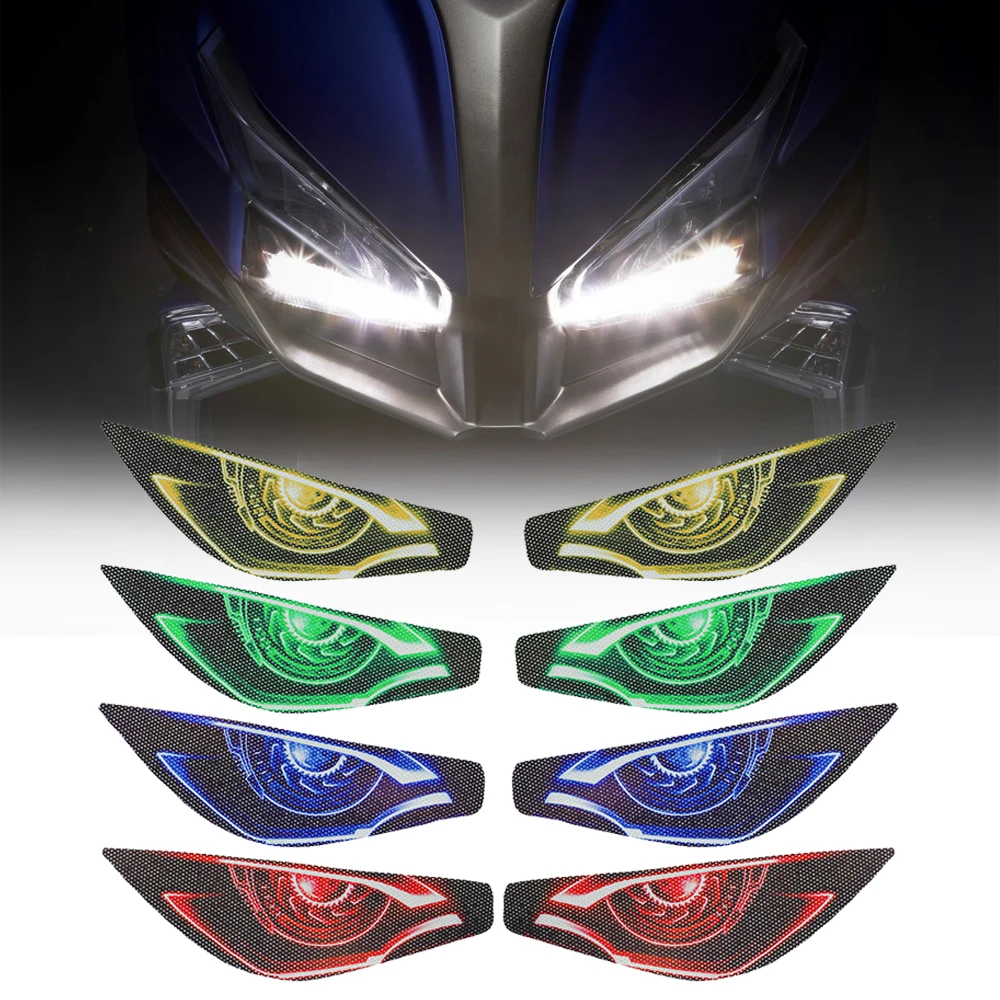 Motorcycle Headlight Decoration Sticker For KYMCO XCITING S400 S 400 XCITINGS400 Stickers 3D Head Light Fairing Protection Decal 30cm 40cm 50cm 60cm tpu ppf smart photochromic headlight protection film for any car lamp decoration styling