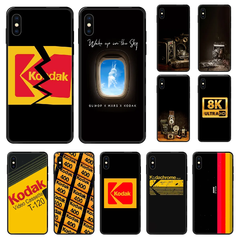 luxury Camera retro kodak Phone case For iphone 4 4s 5 5S SE 5C 6 6S 7 8 plus X XS XR 11 PRO MAX 2020 black silicone back 3D
