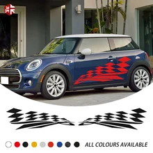 ^#Cheap 2X Checkered Flag Styling Car Door Side Stripes Body Vinyl Decal For MINI Cooper S F56 2014-present One JCW Accessories ^#Cheap 2X Checkered Flag Styling Car Door Side Stripes Body Vinyl Decal For MINI Cooper S F56 2014-present One JCW Accessories