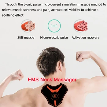 

Electric Neck Massager Cervical Impulse Massage Neck Back Massage Pad Muscle Stimulator Neck Back Massager Therapy Relief Pain