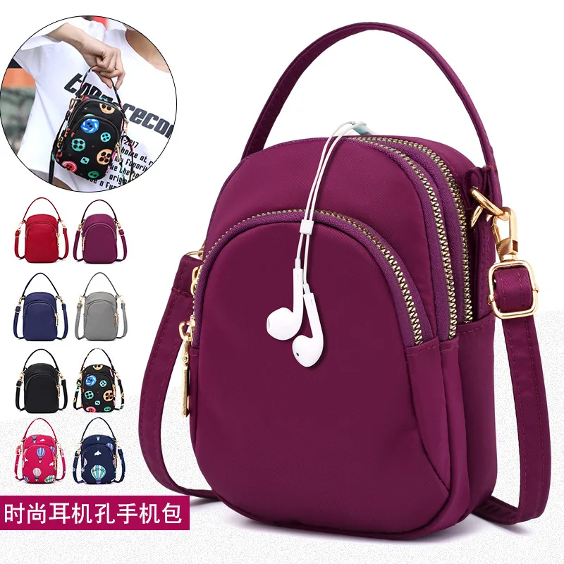 

Fashion Mini Nylon Cloth Mobile Phone Bag Women's Casual Large-Volume Lightweight Shoulder Bag Shopping Shoulder Bag