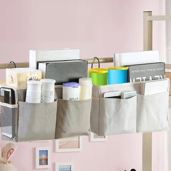 

Bedside Storage Organizer Hanging Caddy Bed Holder Pockets Dormitory Student Bedside Storage Hanging Bag Canvas Storage Bucket