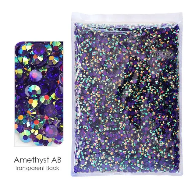 Big Package 2-6mm Mix Sizes Resin Non Hot Fix Rhinestones Bulk Wholesale AB flat back plastic crystals DIY glitters стразы stone TB-Amethyst AB