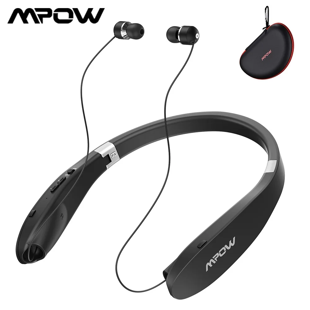 Mpow Wings Wireless Bluetooth 5.0 Headphones Foldable Neckband Headset with CVC6.0 Noise Cancelling Mic & 20 Hours Playing Time