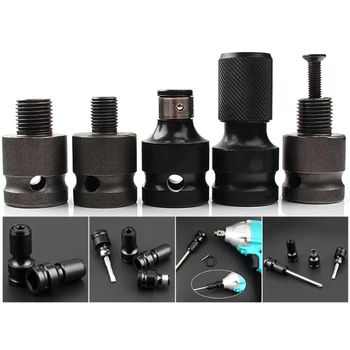 

2020 New 5PC 1/4 Inch Hex Shank Drill Bit 1/2 Inch Chuck Socket Adapter Converter Tool For Impact Wrench