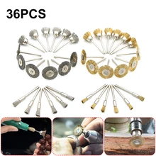 1 conjunto de fio rotativo roda escova ferramenta metal 3mm mandril aço fio cobre ferrugem removedor polimento roda dremel para ferramenta elétrica giratória
