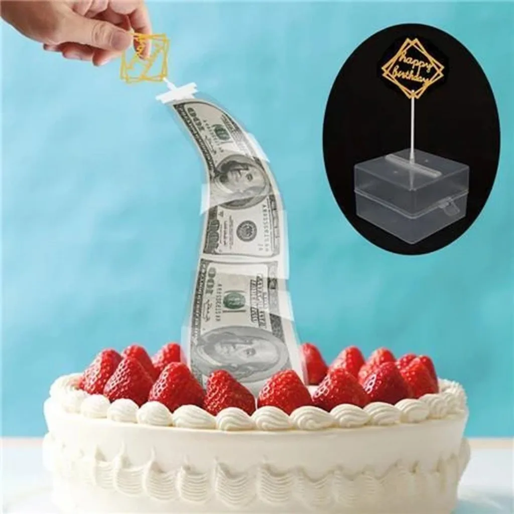 Cake ATM Funny Creative Happy Birthday Cake Topper Money Box Funny Cake ATM Happy Birthday Gift#20