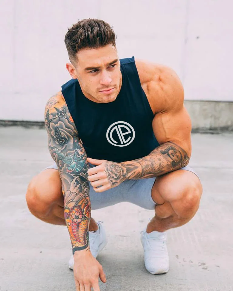 Muscle Dr. Европа и Америка Brother стиль популярный бренд спортивный жилет мужской впитывающий дышащий фитнес без рукавов Футболка