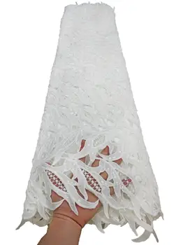 

sequins white african lace fabric 2020 high quality guipure lace latest cotton swiss voile lace french cord lace fabric 5yards