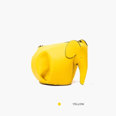 Yellow Unua amo милая сумка со слоном для женщин забавная личность дизайн в форме животного Натуральная кожа плечо через плечо кошелек сумки для женщин - Цвет: Yellow