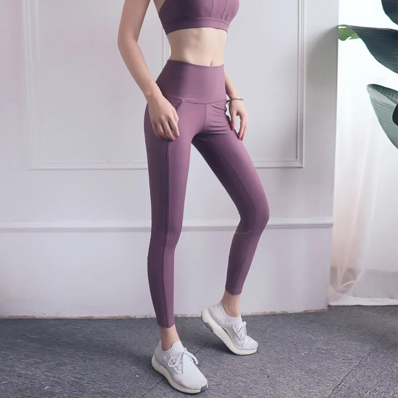 Grey Purple KL408 Новая мода для похудения и занятия спортом леггинсы женские сексуальные леггинсы для фитнеса брюки черные эластичные брюки высокого качества - Цвет: Grey Purple