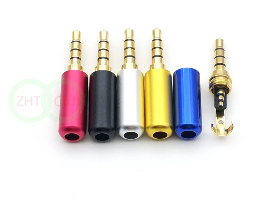 100pcs Aluminum shell 1 8 3 5mm 4 pole Repair Headphone Jack Plug Cable Audio Aluminum shell
