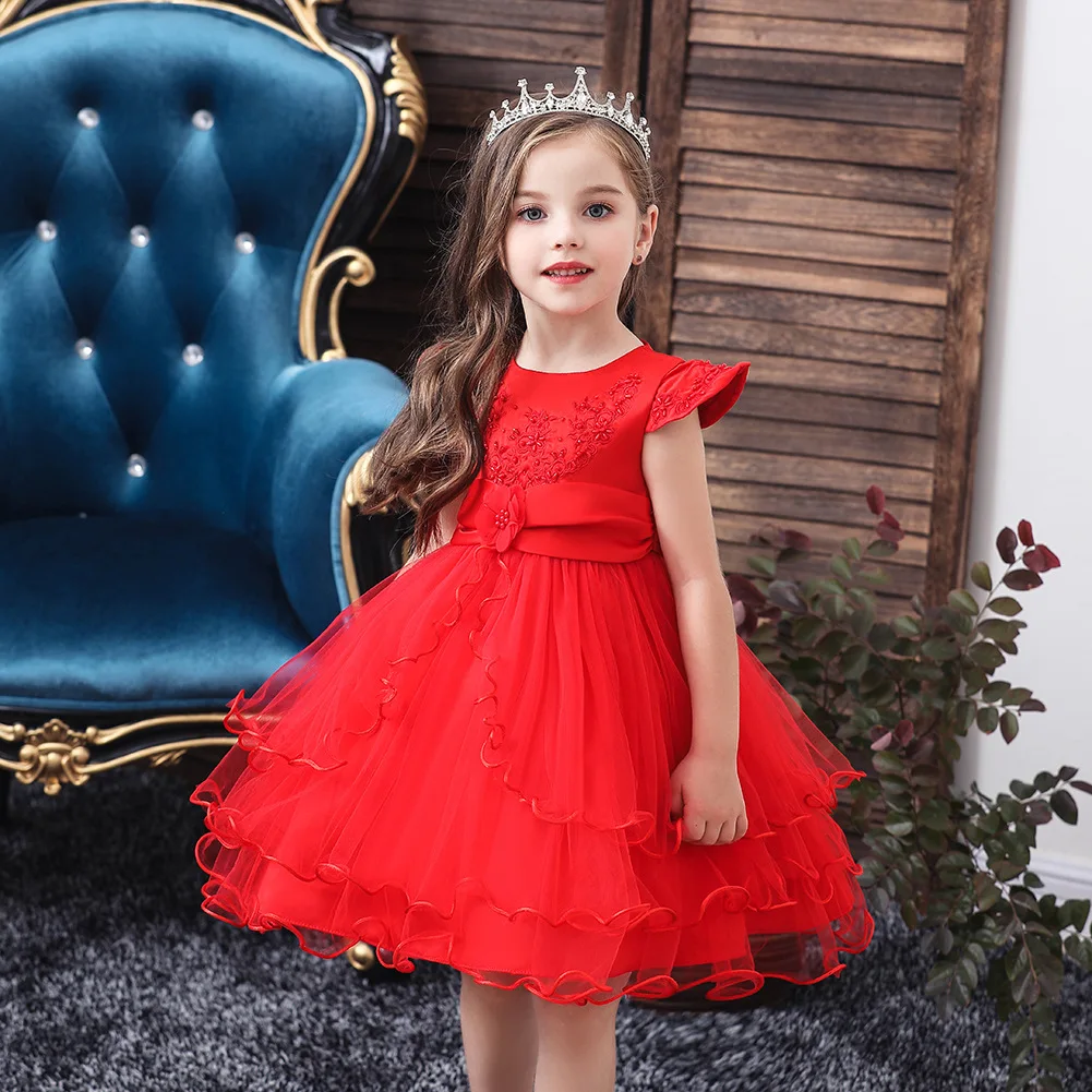 Children Princess Dress Girls Christmas Performance Clothing Flower CHILDREN'S Dress Children