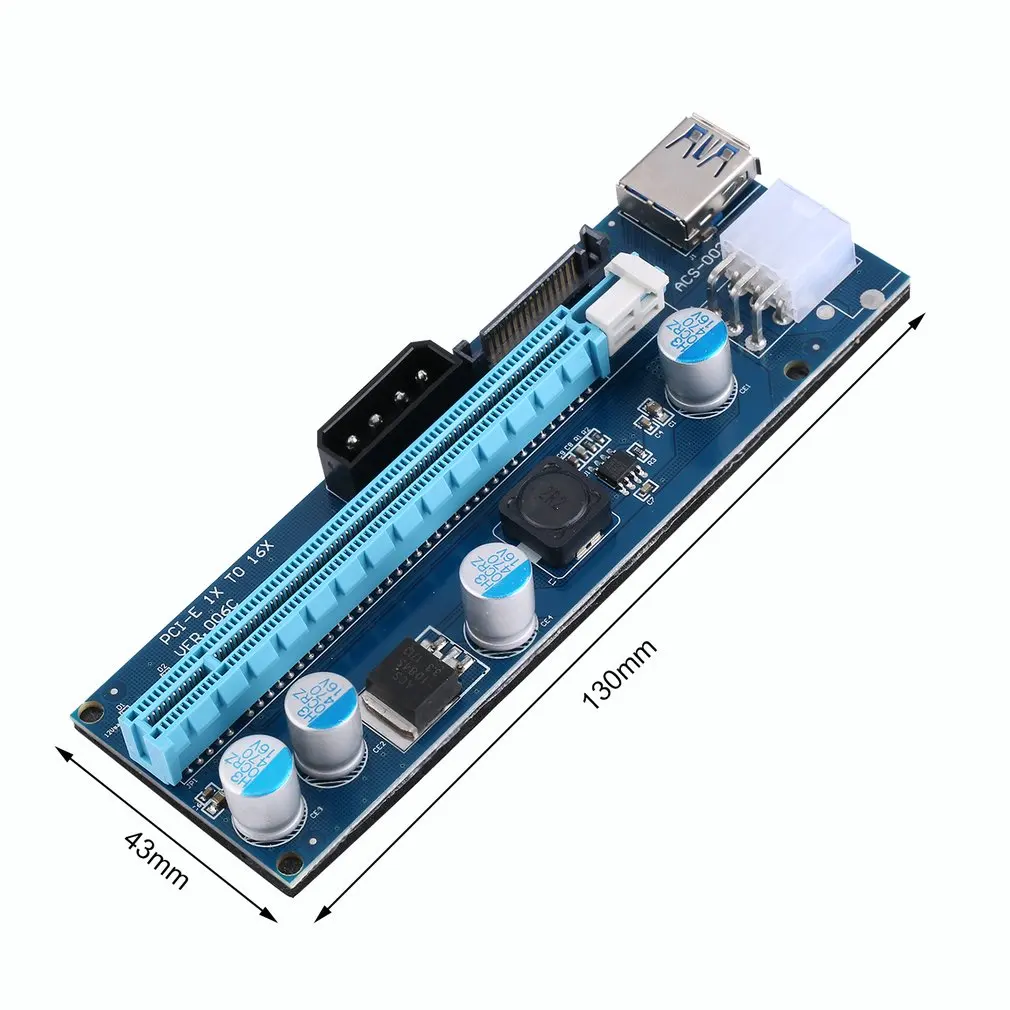 USB3.0 PCI-E Powered Express 1x to 16x Extender Riser Card Adapter Mining Conversion Wire 4 Pin Power Cable