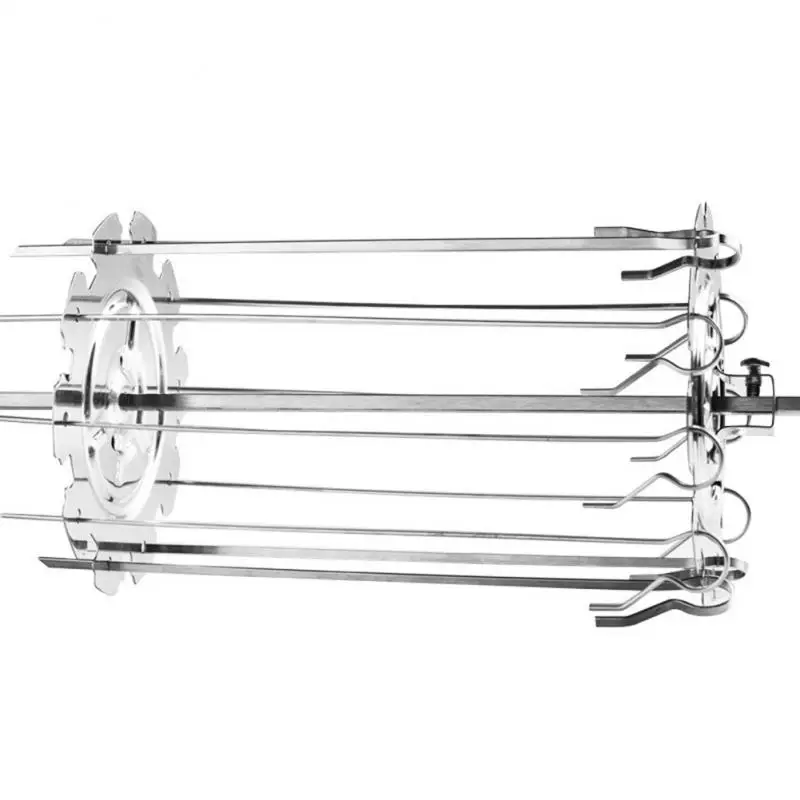 BBQ Kebab Cage Rotisserie Skewer Stainless Steel Forks Spit Charcoal Chicken Grill For Roaster Oven DIY Camping Cooking Tool HOT