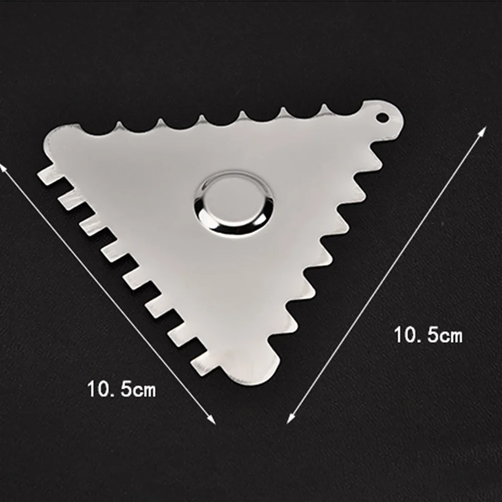 Baking Tools Smoother Triangular Butter Hanging Hole Chocolate Cutters Cream Scraper Kitchen Sawtooth Stainless Steel Decorating