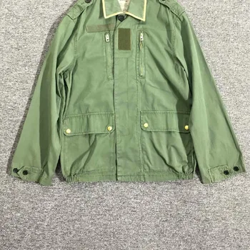 

Women Jacket Embroidery on The Back Army Green Canvas Parka Jacket