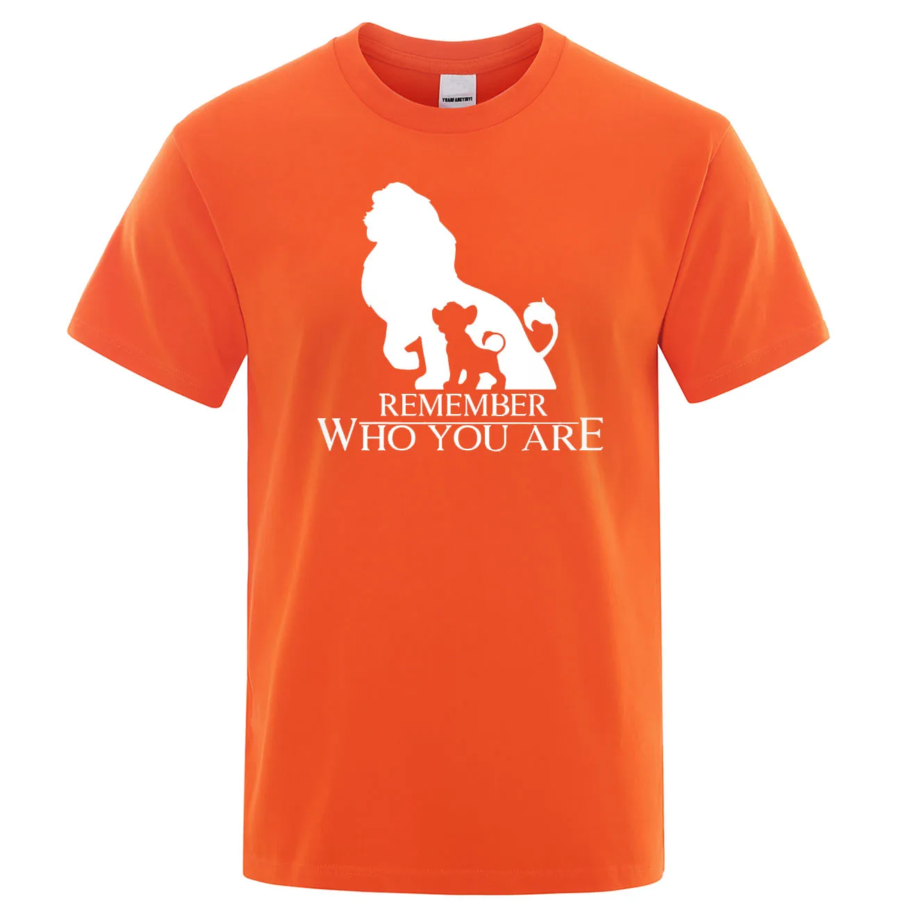 Футболка с рисунком короля льва homme уличная Мужская футболка с надписью «вспомните, кто вы» летние мужские футболки с коротким рукавом - Цвет: orange 5