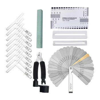 

9pcs Radius Gauge+Feeler Gauge+String Action Ruler DIY Guitar Luthier Repair Tool Kit Set
