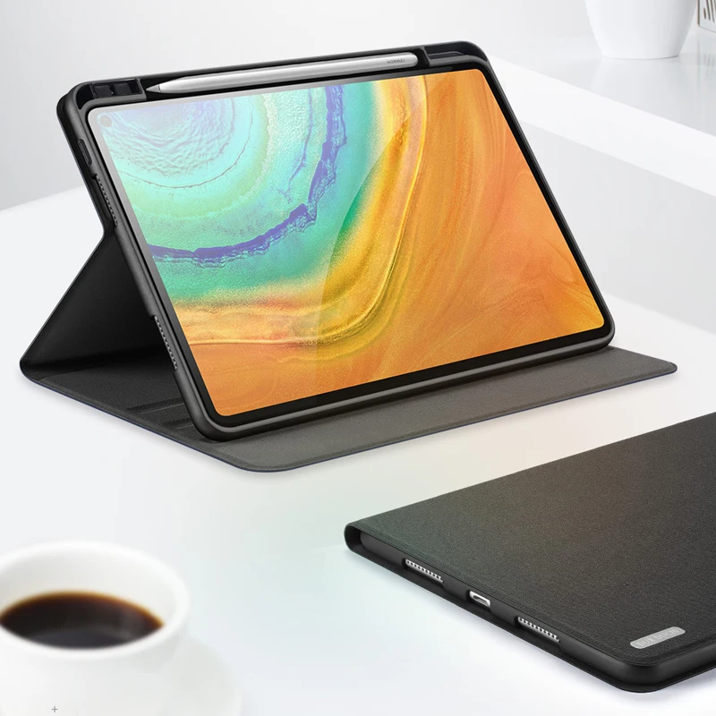 

For Samsung Galaxy Tab S6 10.5 Case Trifold Shockproof Smart Flip Leather Tablet Sleeve with Pencil Holder For Tab S6 Dux Ducis