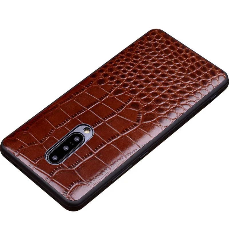 Роскошный чехол из натуральной кожи для One Plus 7 Pro с крокодиловым узором 360