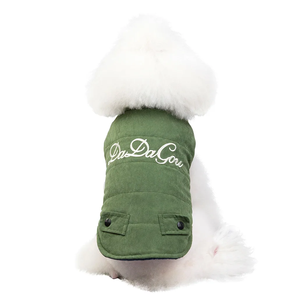 Army Green "Ocardian" для собак модная Милая Детская одежда с принтом букв домашних животных Костюмы; сезон осень-зима; кошки щенок носить на обе стороны собаки, свитер, пальто, новинка - Цвет: Army Green