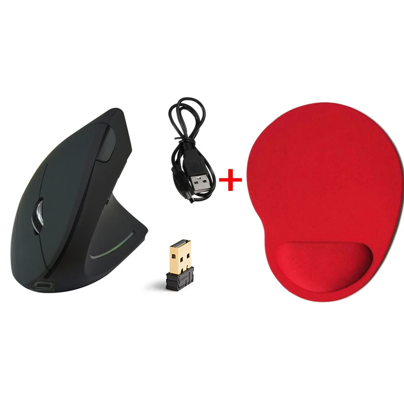 Add Mouse Pad USB оптическая Вертикальная беспроводная мышь приемник Бесшумная компьютерная мышь для ПК Overwatch ноутбука Pk logitech Xiaomi компьютерная мышь - Цвет: Add Mouse Pad