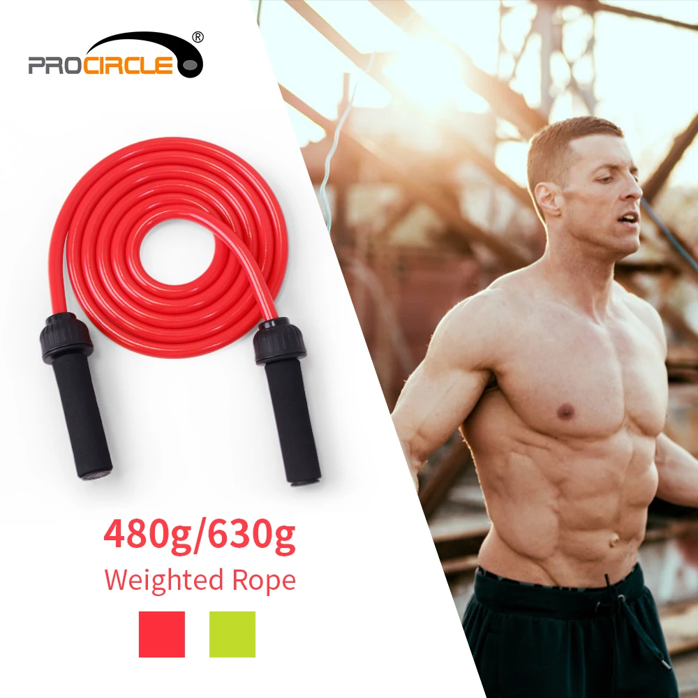 

Procircle Weighted Jump Rope Best for Boxing Weight Loss Fitness Training Strength Power Adjustable 2.8M Heavy Jump Rope
