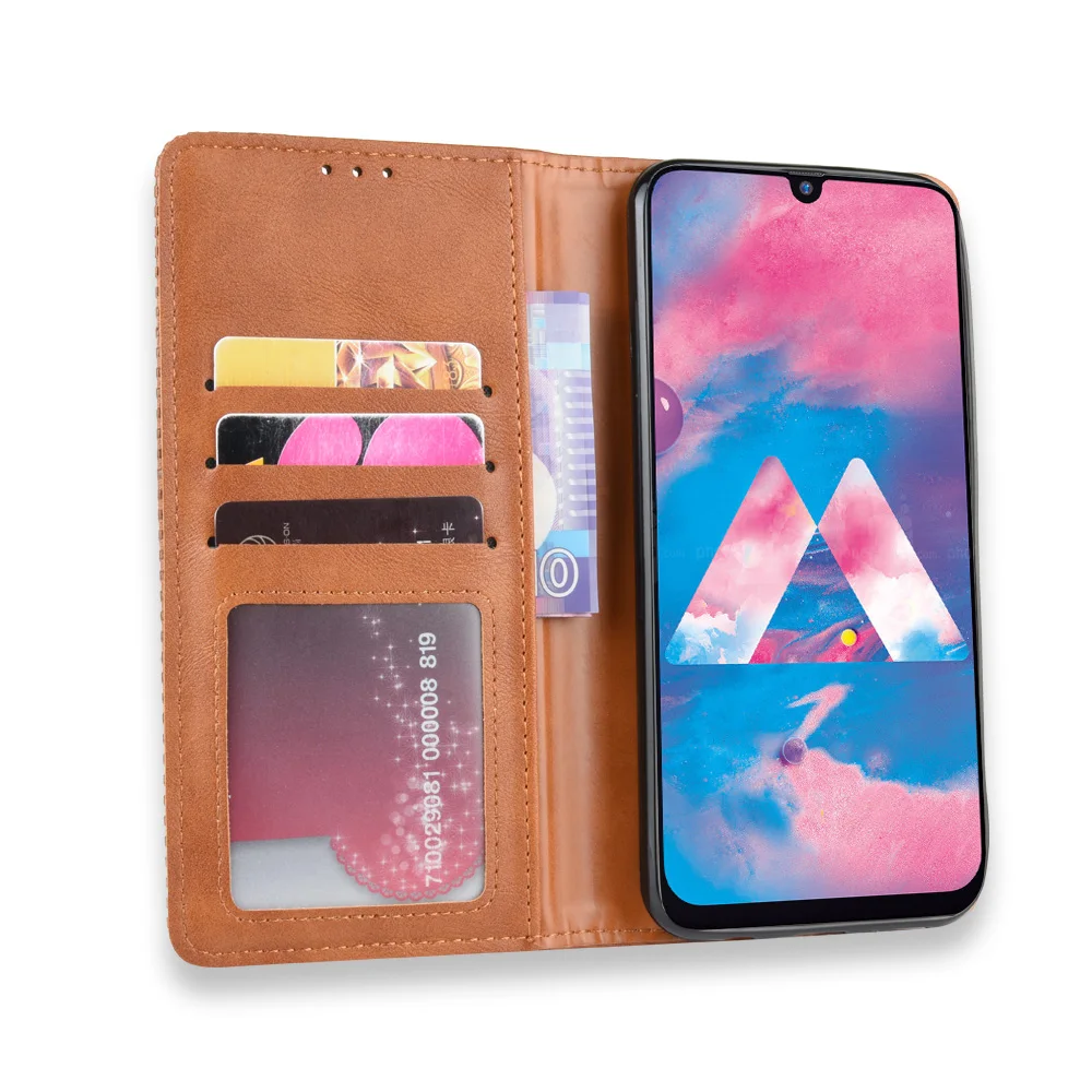 Магнитный винтажный кожаный чехол Премиум Coque для samsung Galaxy M30s M307FD чехол 6,4 дюймов флип фривольный анти осенний чехол