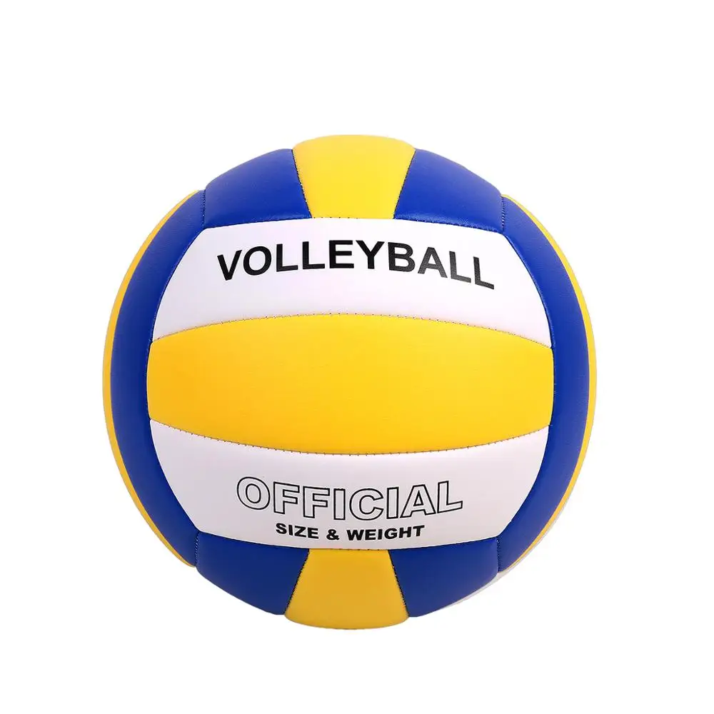 YANYODO Official Size 5 Volleyball, Soft Indoor Outdoor Volleyball for Game Gym Training Beach Play, Yellow White Blue