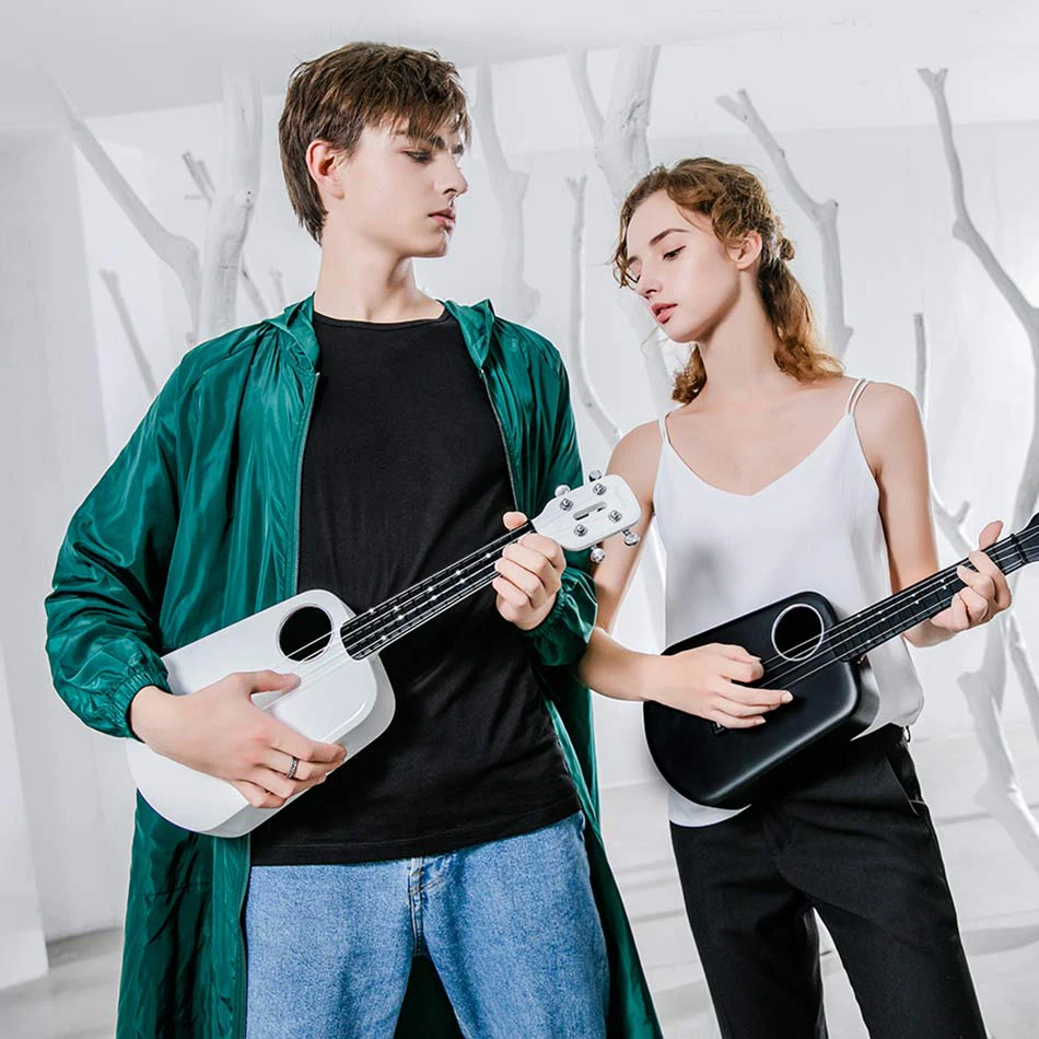  Populele 2 LED Smart Soprano Ukulele Concert from Xiaomi Bluetooth Ukulele 4 Strings 23 Inch White 