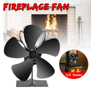 

Silen 5/8 Blades Stove Fan with Stove Thermometer Eco-Friendly Heat Powered Tops Blower Large Room for Fireplace/Wood/Log Burner