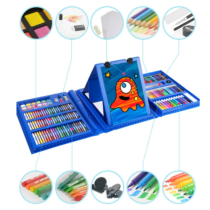 Günstig 288PCS Aquarell Zeichnung Kunst Marker Pinsel Pen Set Kinder Malerei Kunst Set Werkzeuge Kinder Für Geschenk Box Büro Schreibwaren liefert