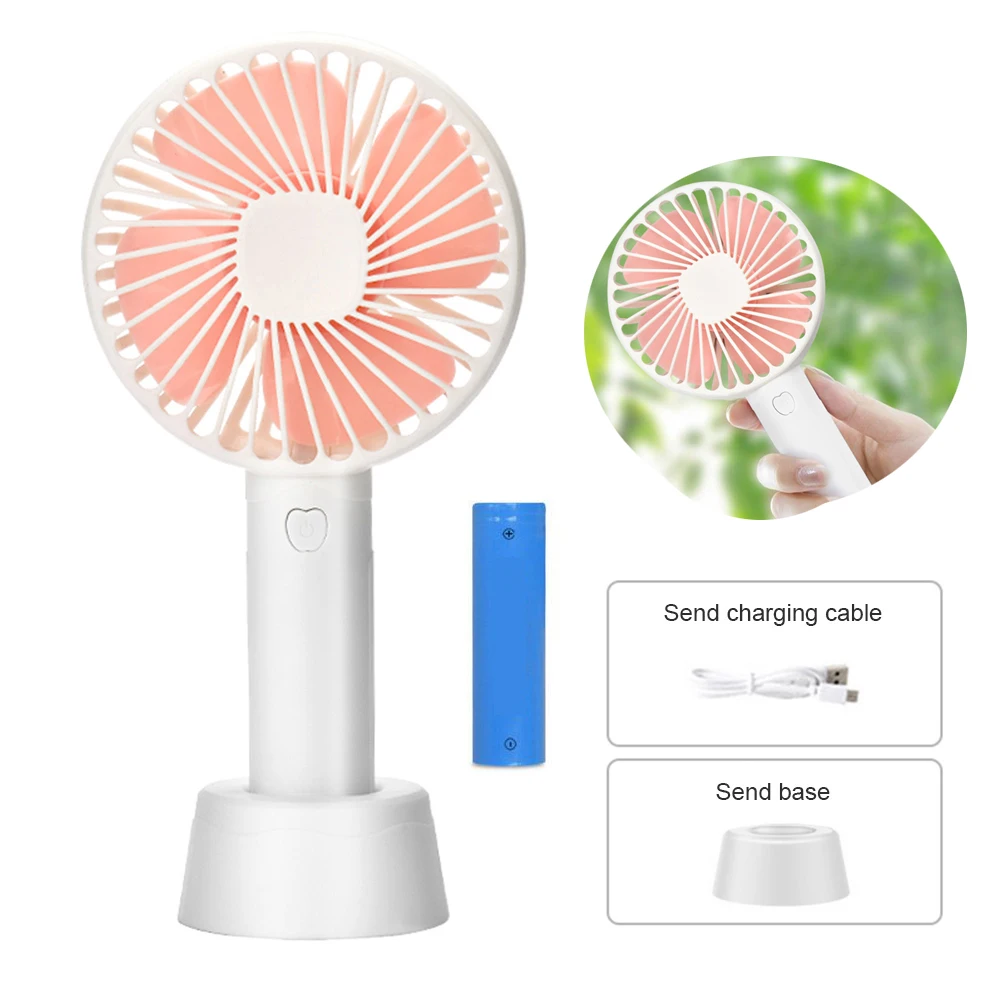 Портативный ручной мини-вентилятор бесшумный и удобный с зарядкой от USB милый