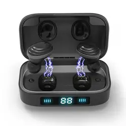 H01 Bluetooth 5,0 наушники TWS настоящие беспроводные 9D стерео музыкальные наушники светодиодный дисплей 2000 мАч наушники можно заряжать для