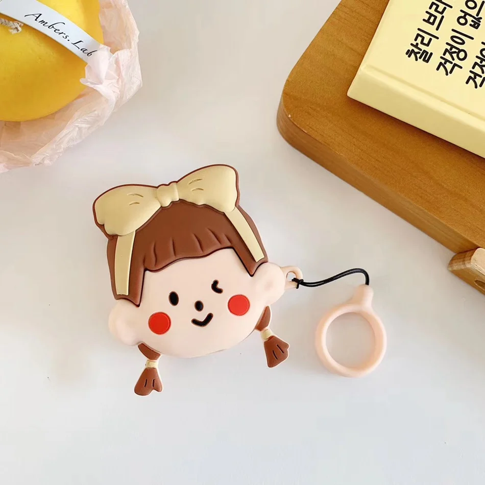 3D мультяшный силиконовый чехол для наушников для Airpods 2 Чехол с милым ремешком для Apple Air pods 2 для Earpods чехол с мультяшным медведем - Цвет: 547