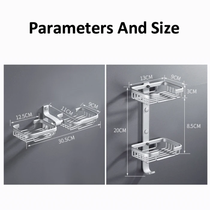 Bath Accessories Soap Dish Holder Double Soap Bracket Space Alumium Bathroom Accessories Portasapone porta accessori da bagno