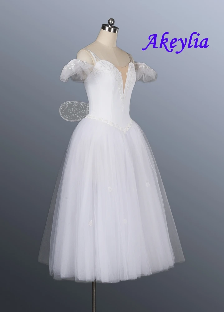 La Sylphide, романтическое балетное платье-пачка, крылья, платье балерины, женская белая фея, профессиональная длинная балетная юбка с крыльями